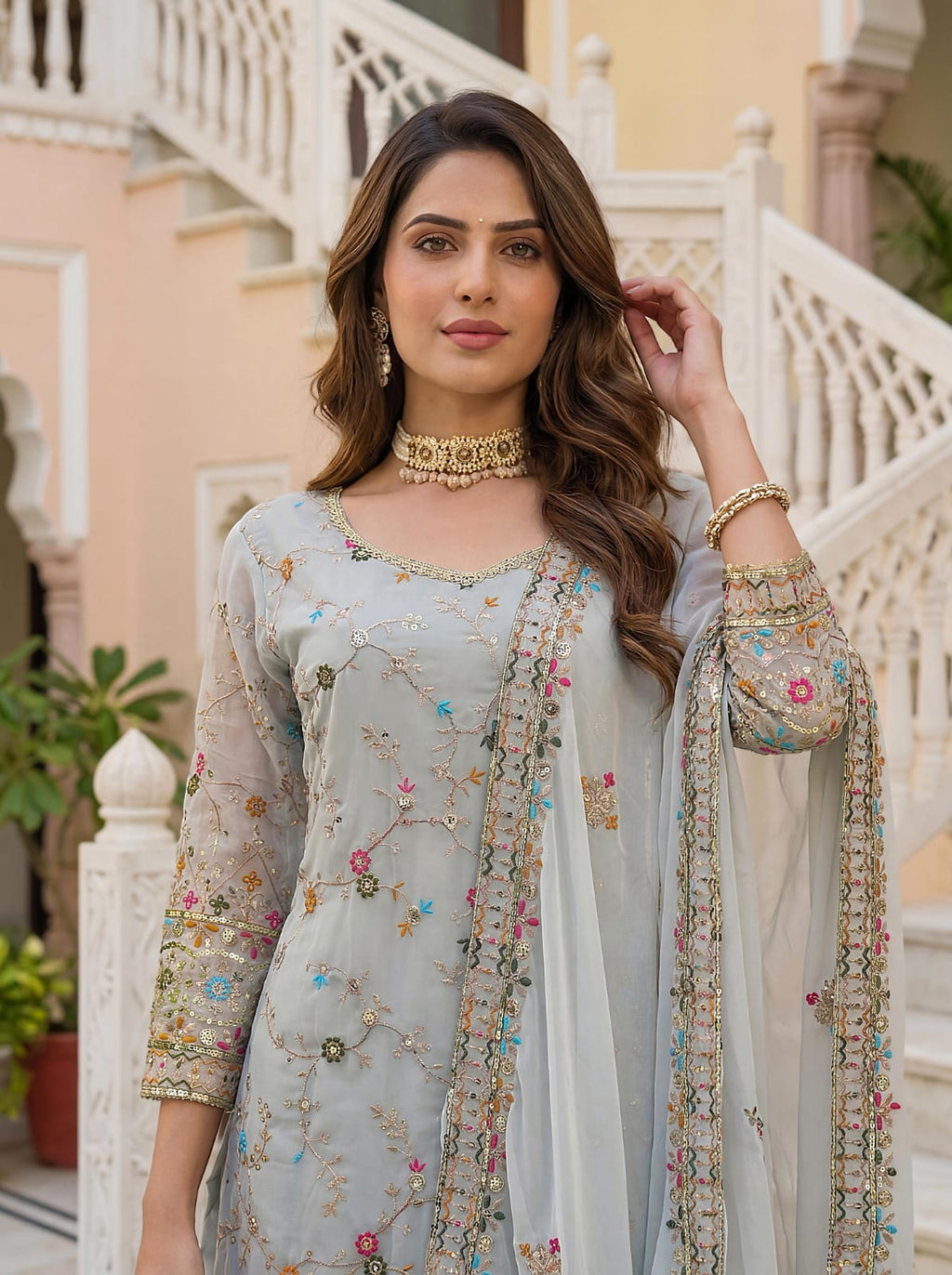 Sahiba Sharara - Licht blauw