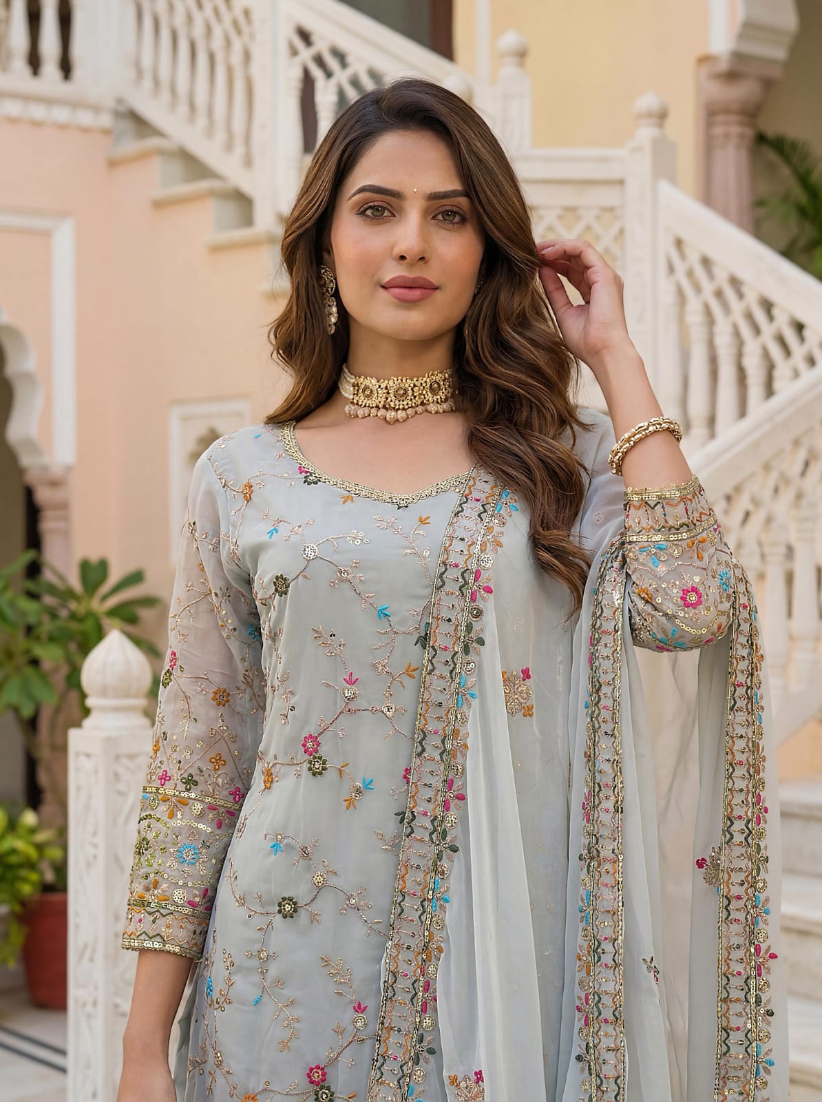 Sahiba Sharara - Licht blauw