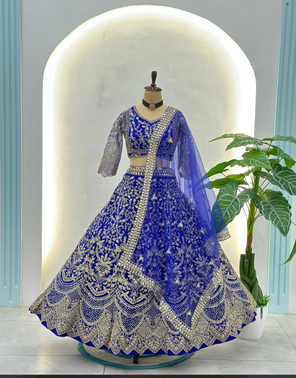 Jehan Lehenga - blauw