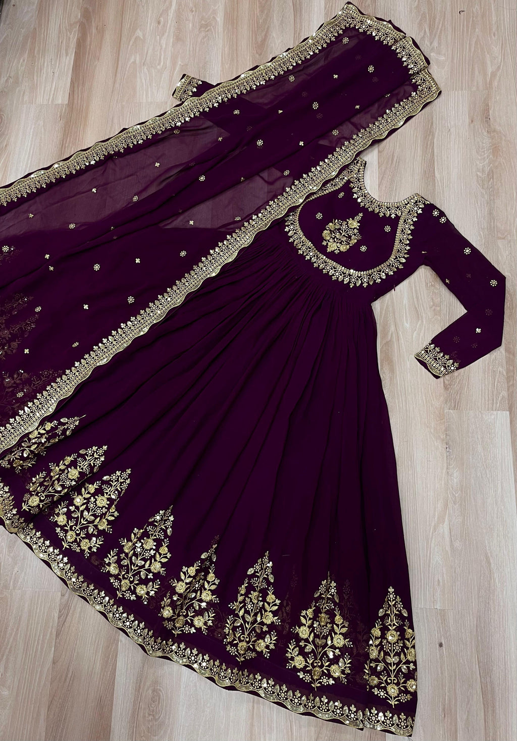 Mahroz Anarkali - Paars